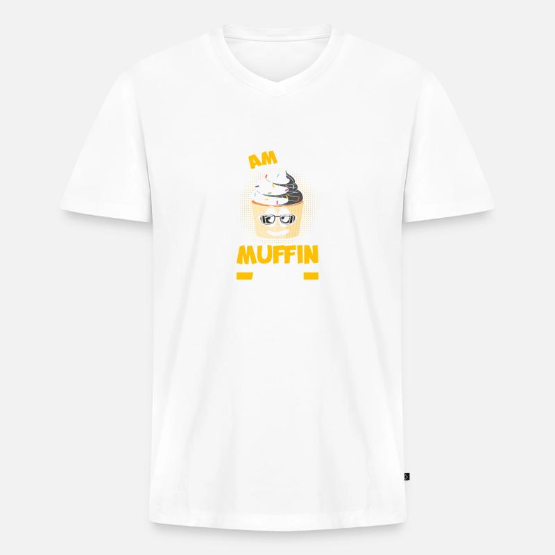 Ich Bin Der Muffin-mann - Männer Premium Bio T-Shirt mit V-Ausschnitt - Weiß