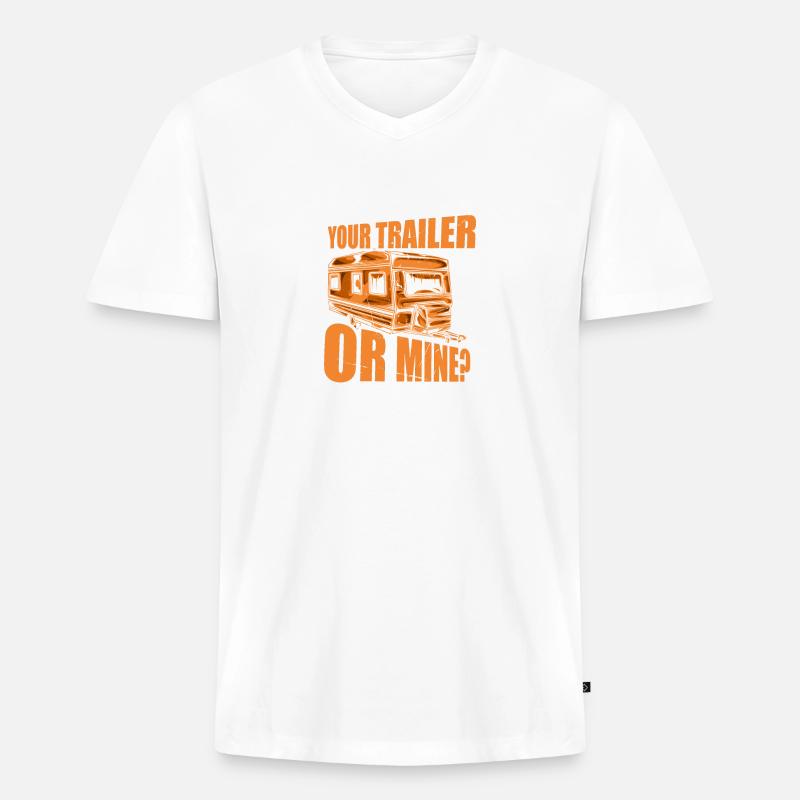 Ihr Anhänger Oder Meiner - Männer Premium Bio T-Shirt mit V-Ausschnitt - Weiß