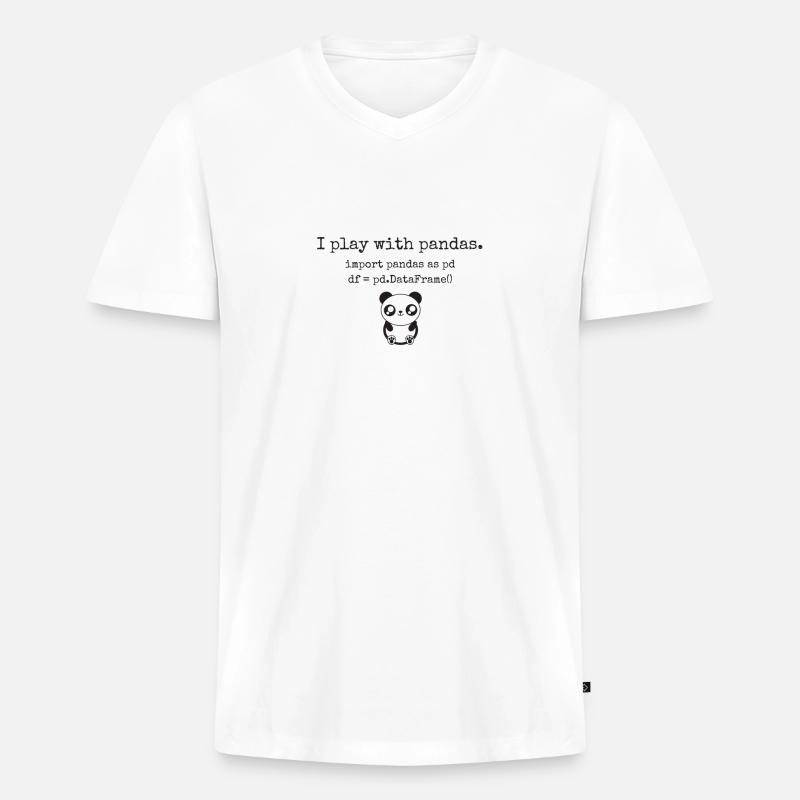 Für Data Scientists und Python-Programmierer - Männer Premium Bio T-Shirt mit V-Ausschnitt - Weiß