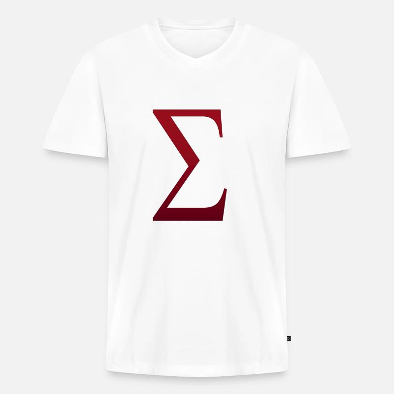 sigma - Männer Premium Bio T-Shirt mit V-Ausschnitt - Weiß
