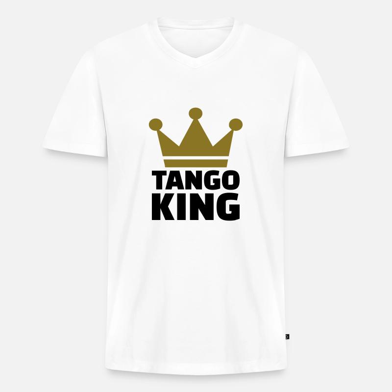 Tango - Männer Premium Bio T-Shirt mit V-Ausschnitt - Weiß