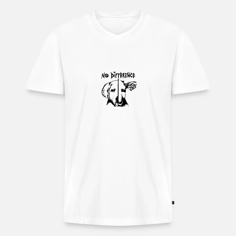 NO DIFFERENCE - Männer Premium Bio T-Shirt mit V-Ausschnitt - Weiß