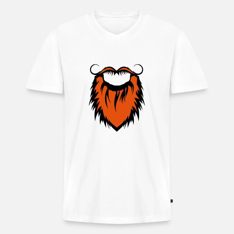 Bart und Schnurrbart 20122 - Männer Premium Bio T-Shirt mit V-Ausschnitt - Weiß