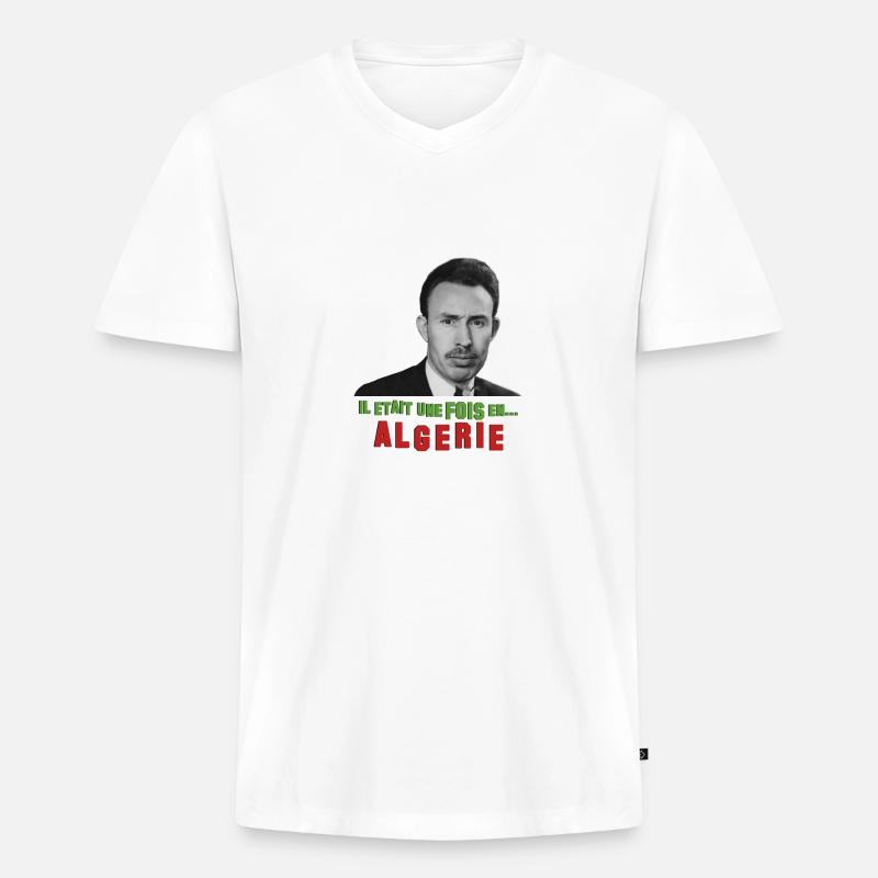 Es war einmal in Algerien - Männer Premium Bio T-Shirt mit V-Ausschnitt - Weiß