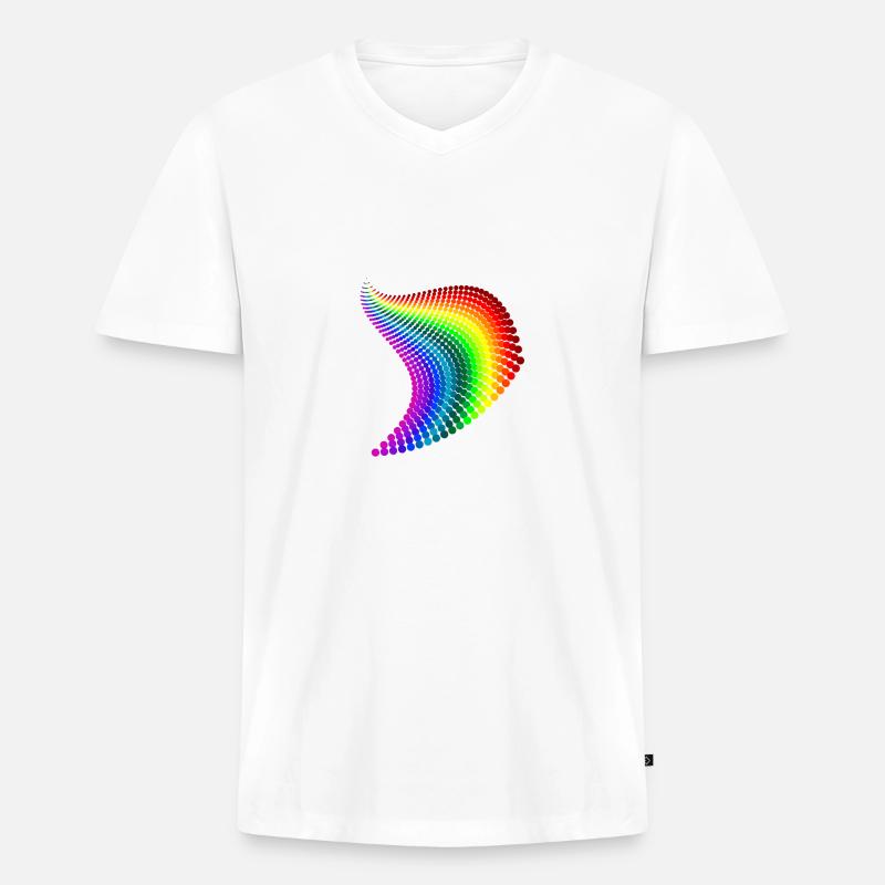 regenbogen - Männer Premium Bio T-Shirt mit V-Ausschnitt - Weiß