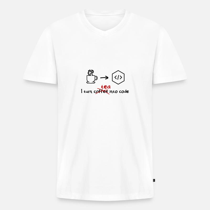 Tee Software Entwickler Engineer Programmer - Männer Premium Bio T-Shirt mit V-Ausschnitt - Weiß