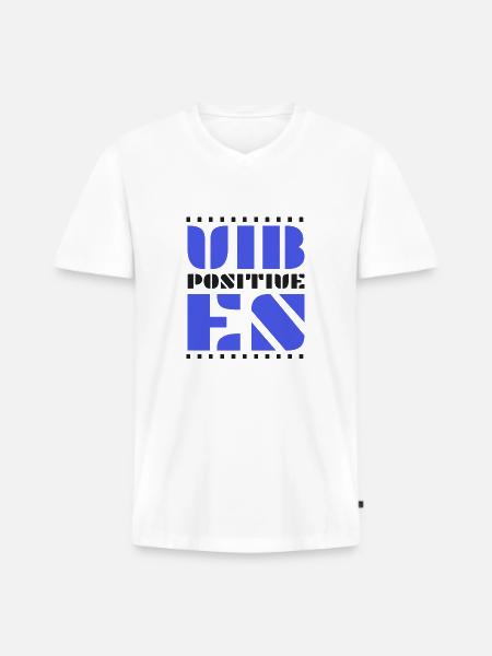 Positive Vibes - Men's Premium Organic T-shirt with V-neck - white