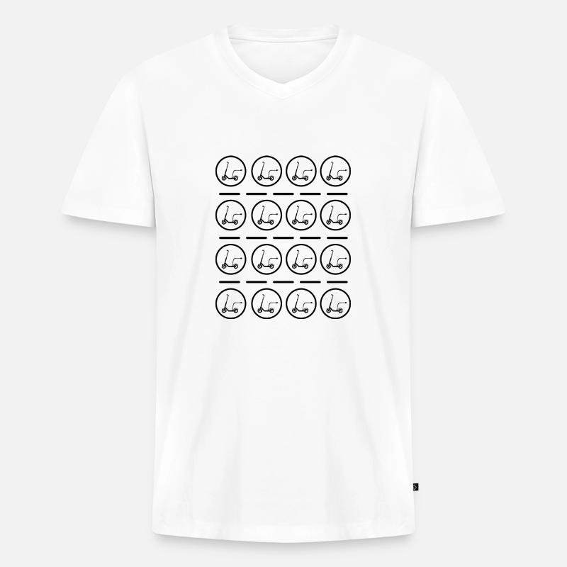 E-Scooter E-Roller Scooter - Männer Premium Bio T-Shirt mit V-Ausschnitt - Weiß