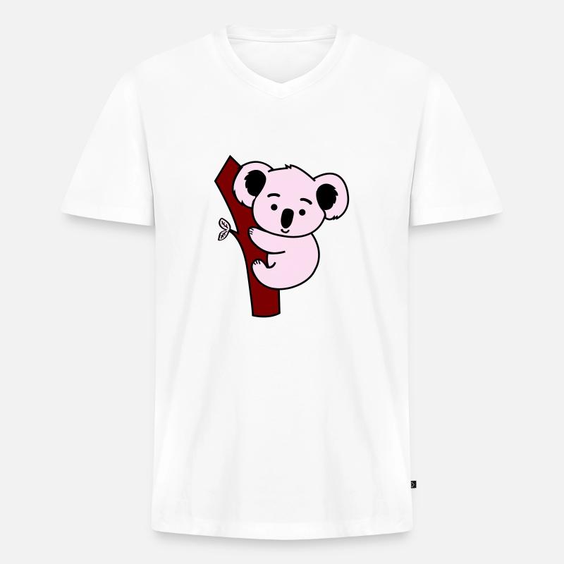 koala - Männer Premium Bio T-Shirt mit V-Ausschnitt - Weiß
