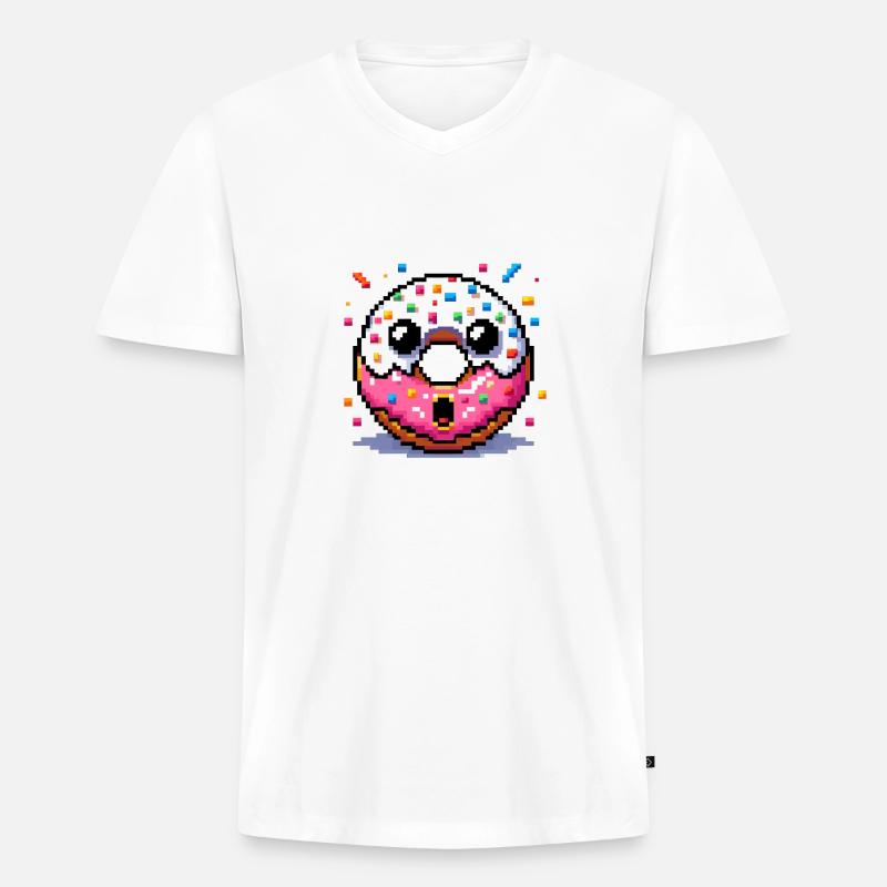 Süßer Donut - Das perfekte Geschenk - Männer Premium Bio T-Shirt mit V-Ausschnitt - Weiß