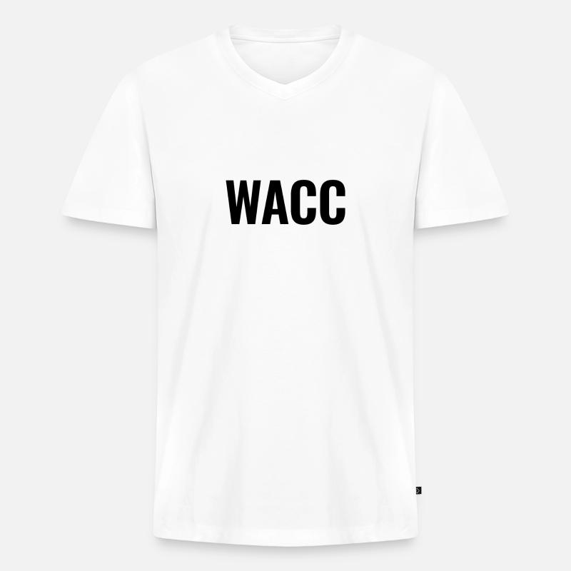 WACC Gewichteter durchschnittlicher - Männer Premium Bio T-Shirt mit V-Ausschnitt - Weiß