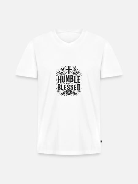 Humble - Men's Premium Organic T-shirt with V-neck - white