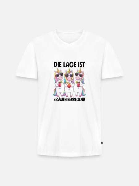 The situation is drunkenness - Men's Premium Organic T-shirt with V-neck - white