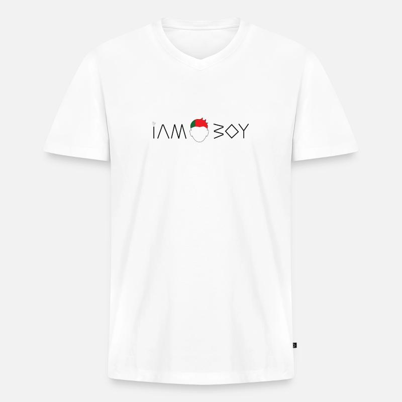 Ich bin Portugiese - Männer Premium Bio T-Shirt mit V-Ausschnitt - Weiß