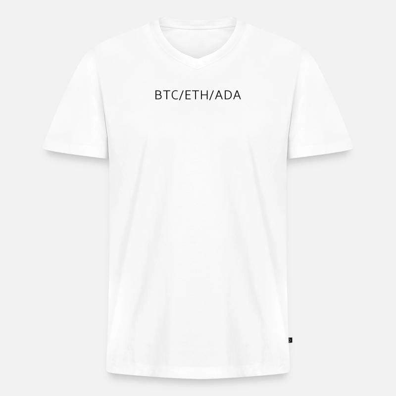 Bitcoin / Ethreum / Cardano - Männer Premium Bio T-Shirt mit V-Ausschnitt - Weiß