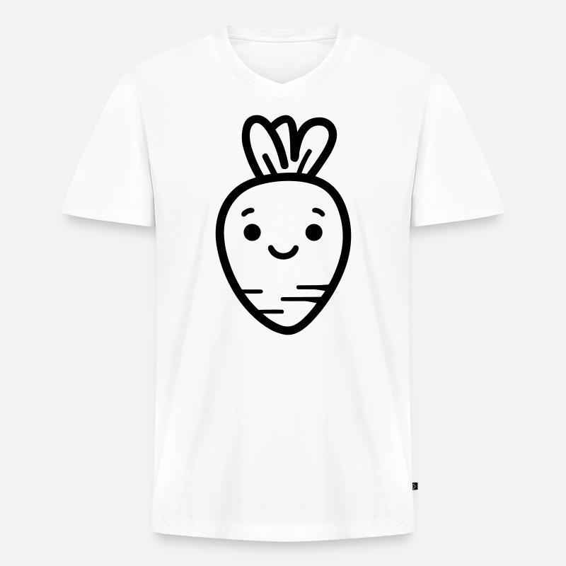 Karotte - Männer Premium Bio T-Shirt mit V-Ausschnitt - Weiß