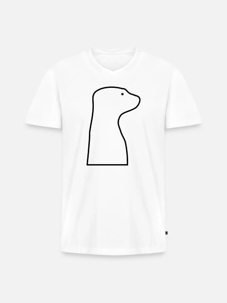 Suricate - T-shirt encolure en V Premium bio Homme - blanc