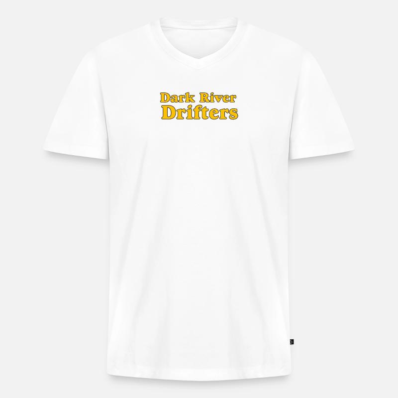 Dunkle Flussdrifter - Männer Premium Bio T-Shirt mit V-Ausschnitt - Weiß