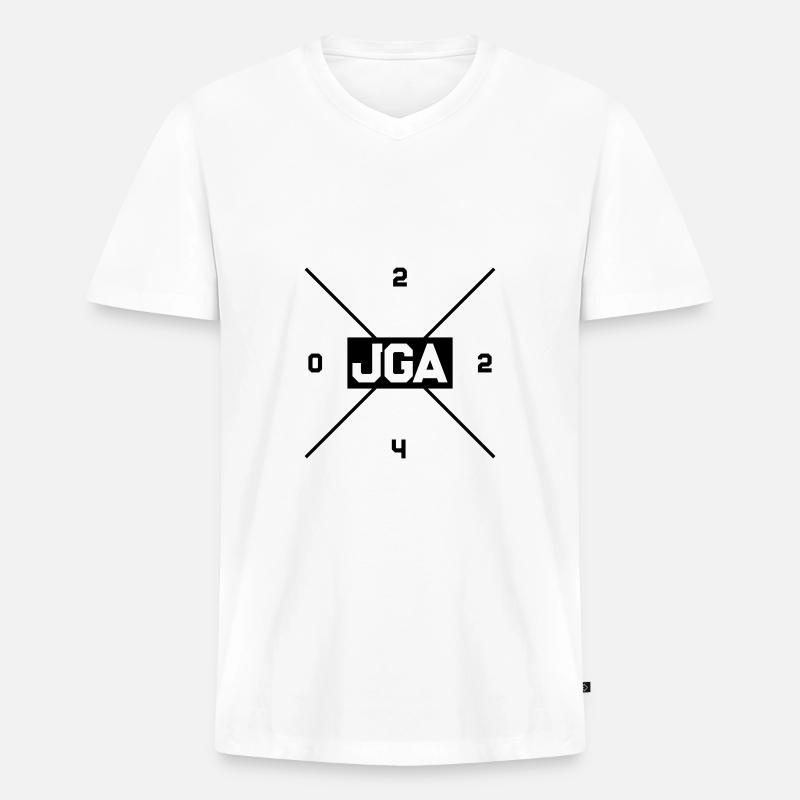Jga 2024 Junggesellenabschied - Männer Premium Bio T-Shirt mit V-Ausschnitt - Weiß