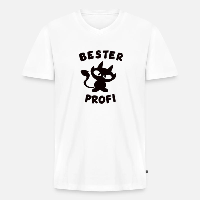 cooles bester Profi Design - Männer Premium Bio T-Shirt mit V-Ausschnitt - Weiß