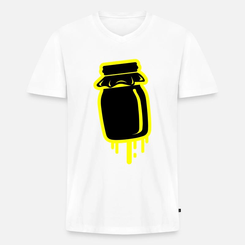 Honig symbol Imker - Männer Premium Bio T-Shirt mit V-Ausschnitt - Weiß