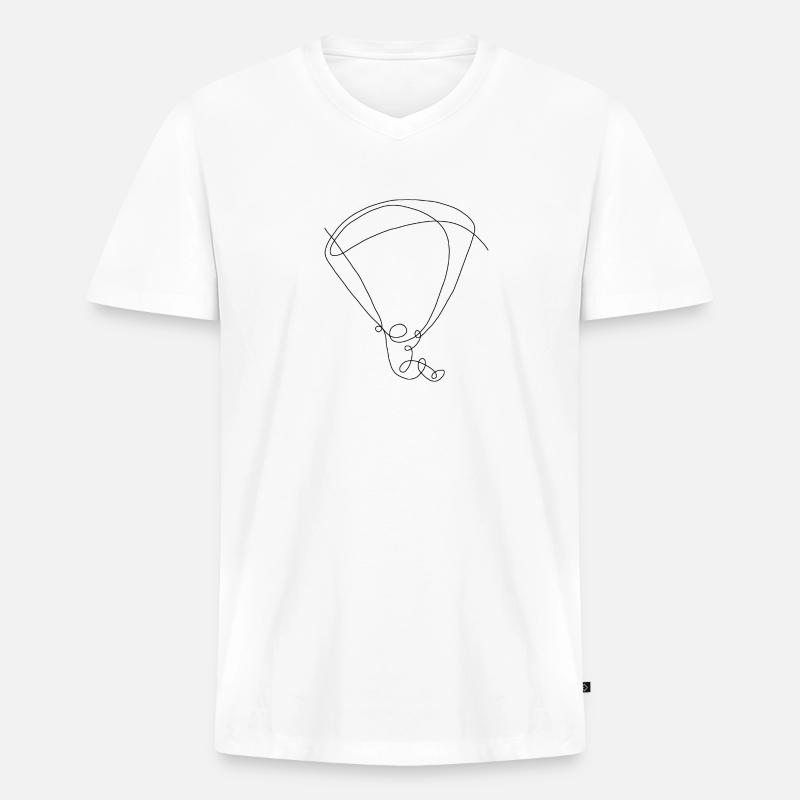 Paragleiter - Männer Premium Bio T-Shirt mit V-Ausschnitt - Weiß
