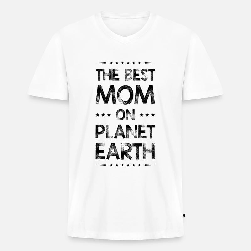 Beste Mom Mama Zitat Mutter - Männer Premium Bio T-Shirt mit V-Ausschnitt - Weiß