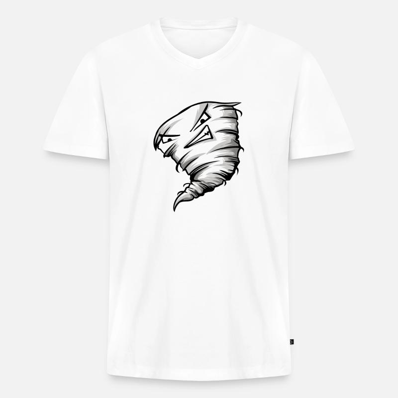 Tornado - Männer Premium Bio T-Shirt mit V-Ausschnitt - Weiß