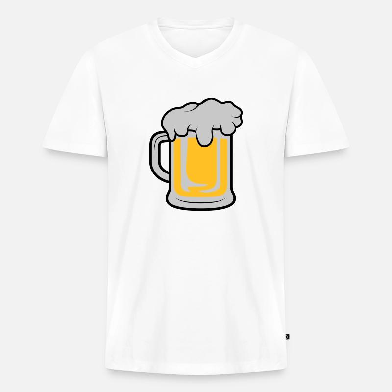 Maßkrug Bier - Männer Premium Bio T-Shirt mit V-Ausschnitt - Weiß