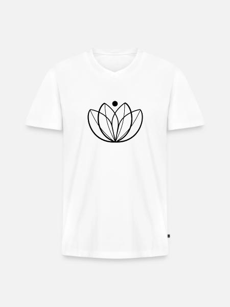Motiv (Blume) - Männer Premium Bio T-Shirt mit V-Ausschnitt - Weiß