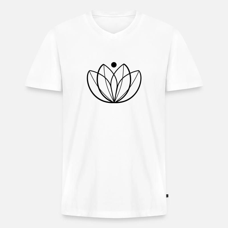 Motiv (Blume) - Männer Premium Bio T-Shirt mit V-Ausschnitt - Weiß