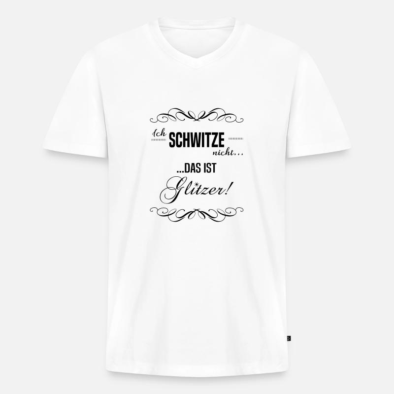 Ich schwitze nicht! - Männer Premium Bio T-Shirt mit V-Ausschnitt - Weiß
