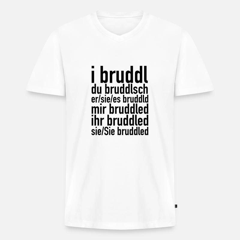 Bruddle - Männer Premium Bio T-Shirt mit V-Ausschnitt - Weiß
