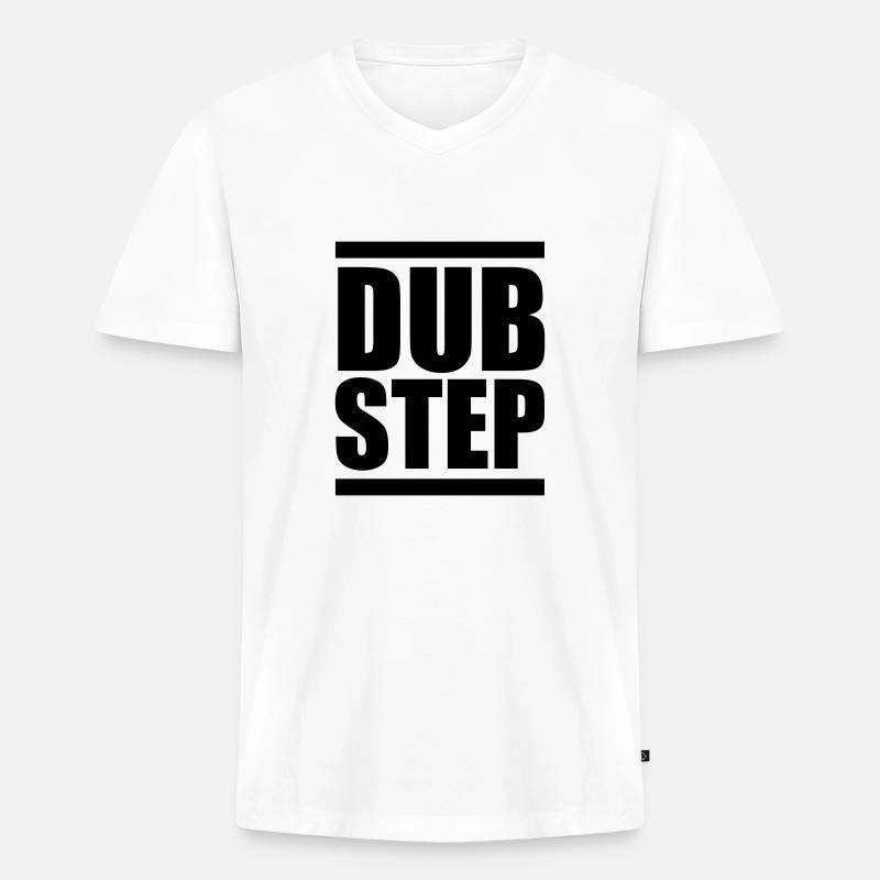 Dubstep - Männer Premium Bio T-Shirt mit V-Ausschnitt - Weiß