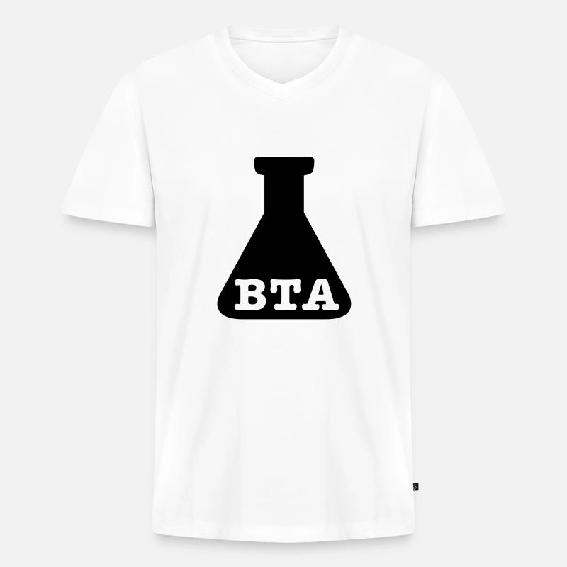 BTA - Männer Premium Bio T-Shirt mit V-Ausschnitt - Weiß