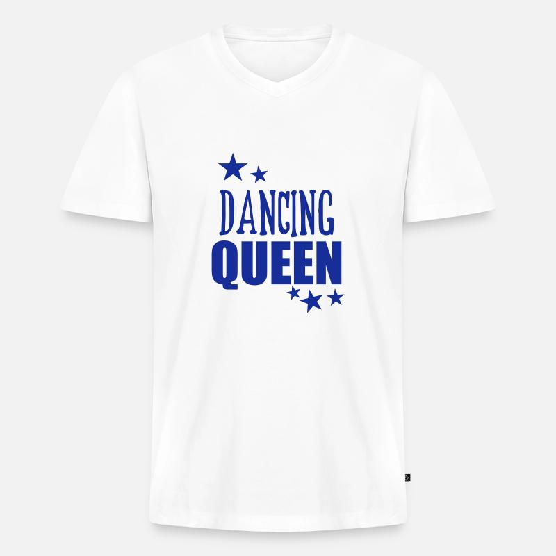 Dancing Queen - Männer Premium Bio T-Shirt mit V-Ausschnitt - Weiß