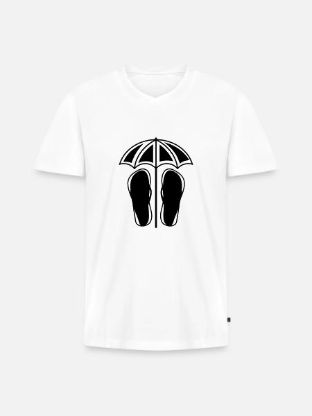 flipflops schirm - Männer Premium Bio T-Shirt mit V-Ausschnitt - Weiß