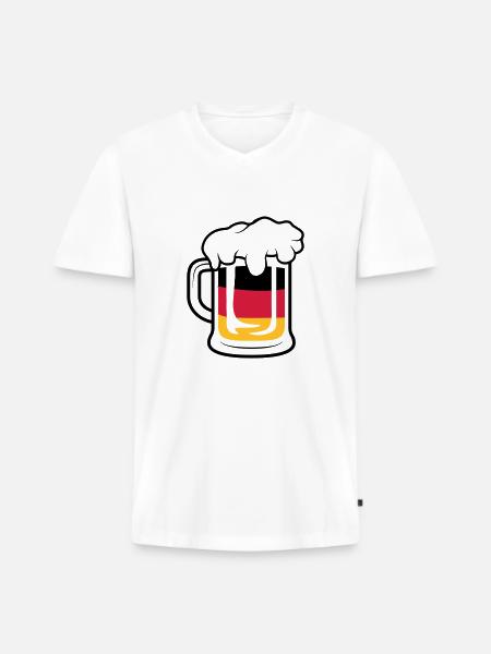 Germany Maßkrug - Men's Premium Organic T-shirt with V-neck - white