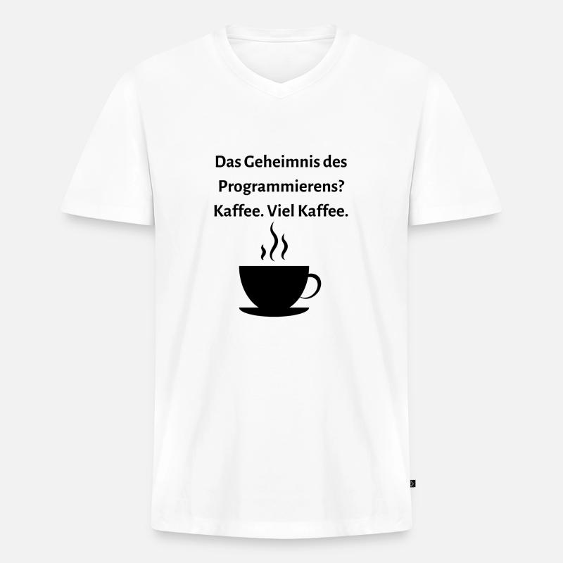 Das Geheimnis des Programmierens... - Männer Premium Bio T-Shirt mit V-Ausschnitt - Weiß