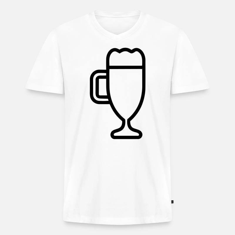 Bier - Männer Premium Bio T-Shirt mit V-Ausschnitt - Weiß