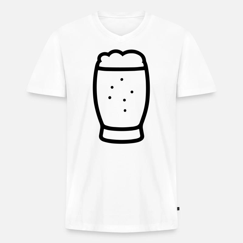 Bier - Männer Premium Bio T-Shirt mit V-Ausschnitt - Weiß