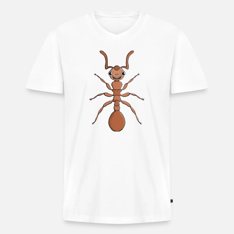 Umarme eine Ameise - Männer Premium Bio T-Shirt mit V-Ausschnitt - Weiß