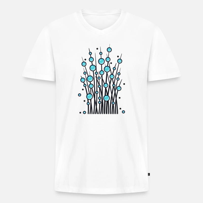 Luminous Ballen-Struktur - Männer Premium Bio T-Shirt mit V-Ausschnitt - Weiß