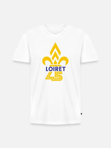 Fleur de Lys Loiret 45 - Men's Premium Organic T-shirt with V-neck - white