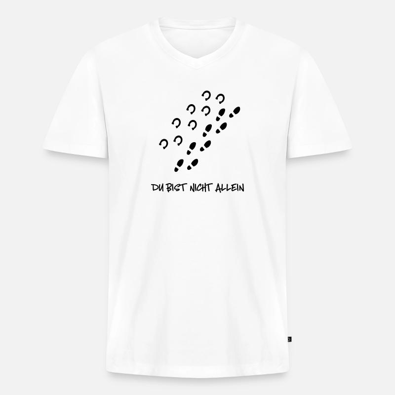 Pferd - Männer Premium Bio T-Shirt mit V-Ausschnitt - Weiß