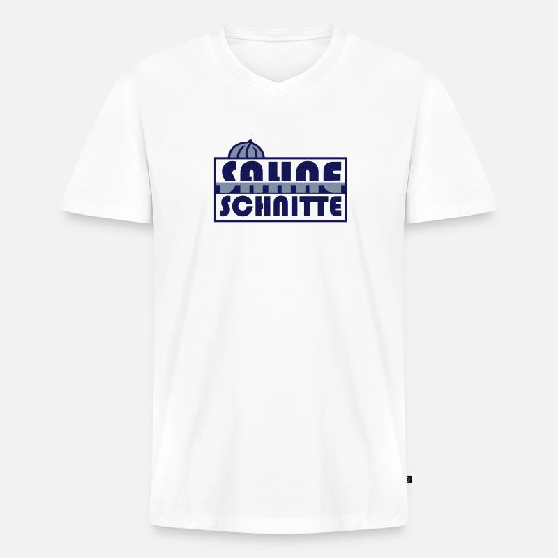 Sahneschnitte II - Männer Premium Bio T-Shirt mit V-Ausschnitt - Weiß