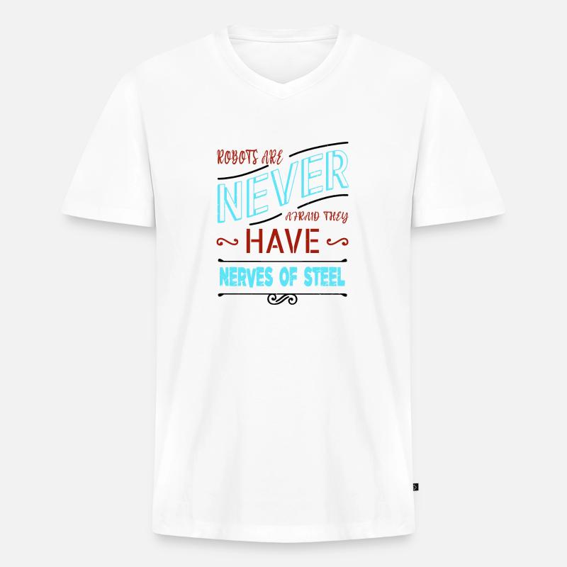 funny robotics engineer artificial intelligence - Men's Premium Organic T-shirt with V-neck - white