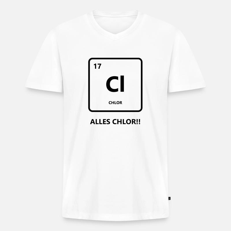 Alles Chlor oder was? - Männer Premium Bio T-Shirt mit V-Ausschnitt - Weiß