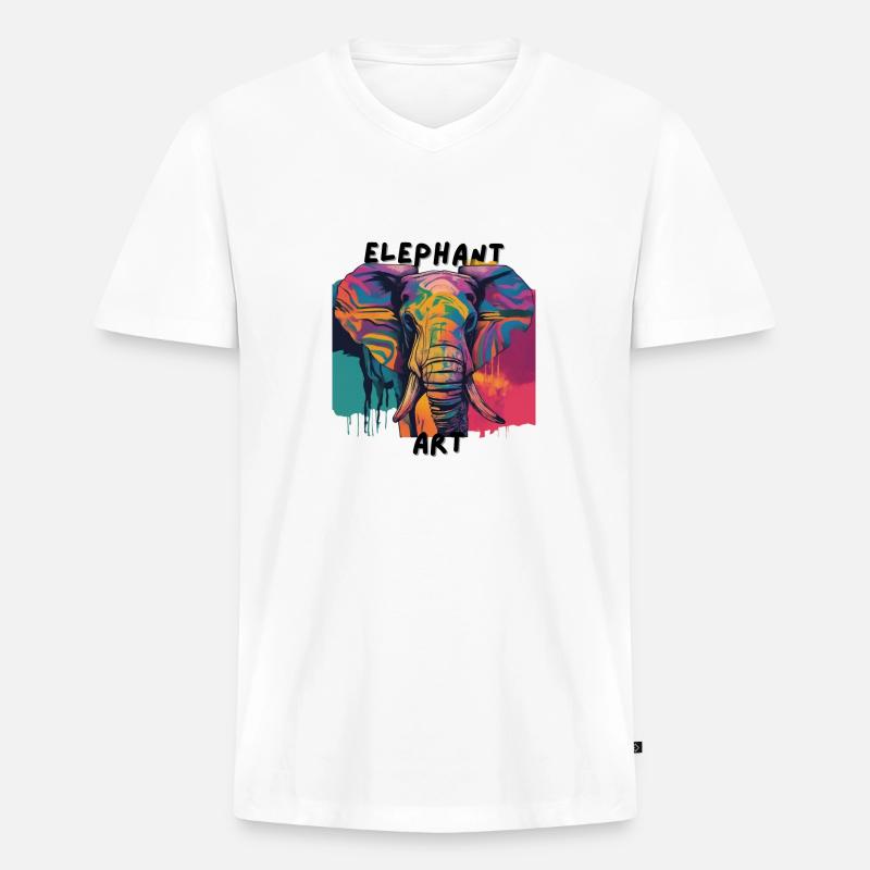 Afrika Steppe und Tiere - Männer Premium Bio T-Shirt mit V-Ausschnitt - Weiß