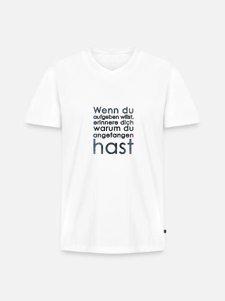 Motivation - Männer Premium Bio T-Shirt mit V-Ausschnitt - Weiß